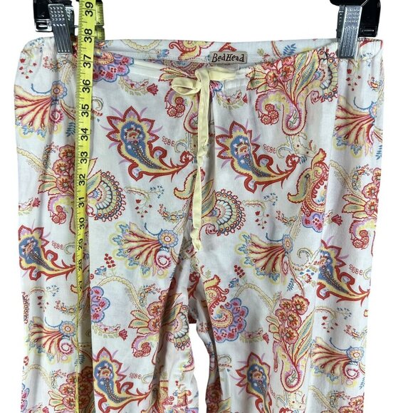 BedHead Anthropologie Women 8 Paisley PJ Set Cropped Comfy Lounge Quiet Luxury - Picture 13 of 16